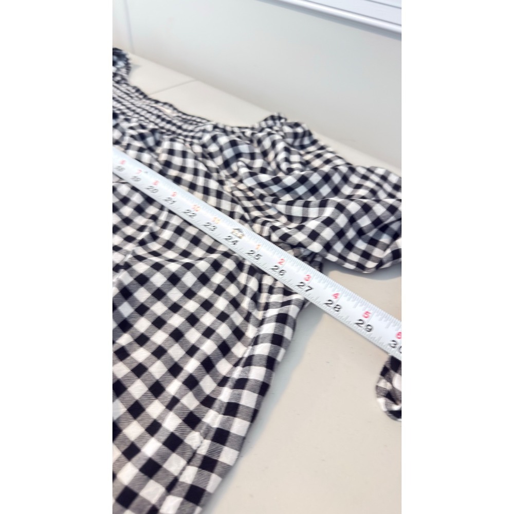 Terra & Sky Blouse Black Gingham Smocked Bell Sleeve Women 2X Cottagecore - Picture 7 of 8